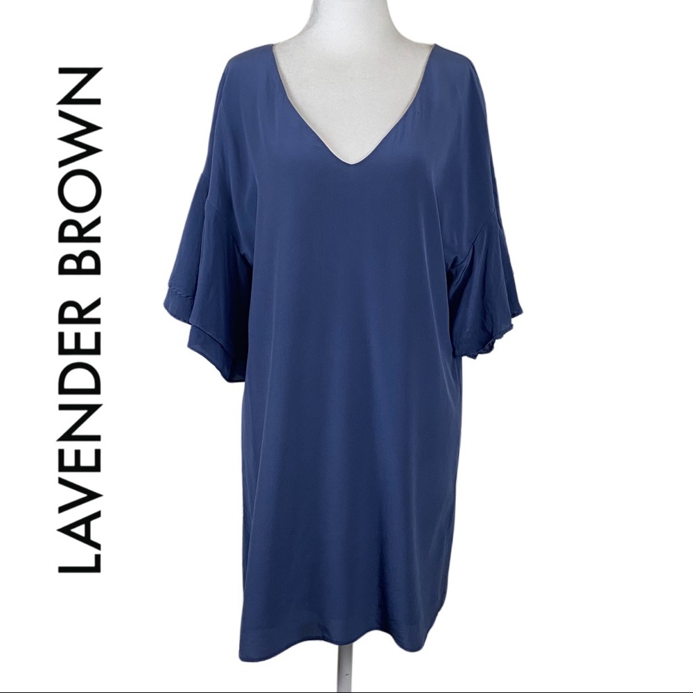 Lavender Brown 100% Silk Dress